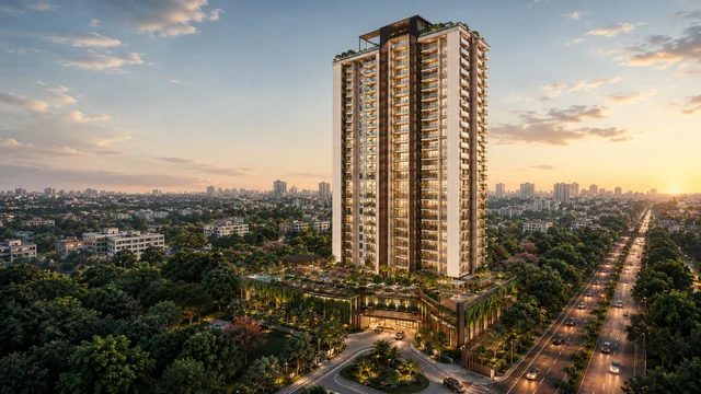 Concorde Hennur 28-floor tower elevation on Hennur Main Road
